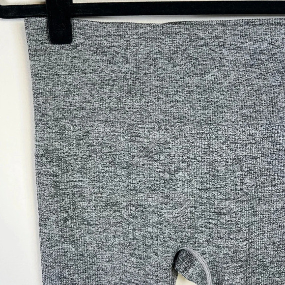 Colsie Women's Ribbed Leggings Gray Cotton Stretch Pull-On Mid-Rise Ankle  Large - Picture 5 of 10